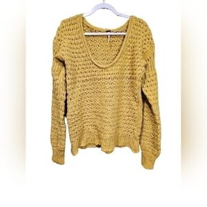 Free people chunky yellow sweater XS